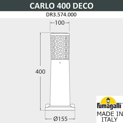 DR3.574.000.AXU1L Уличный наземный светильник Fumagalli Carlo Deco DR3.574.000.AXU1L