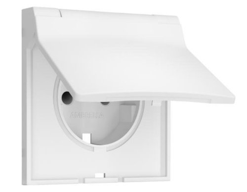 SP1280 SP1280 Лицевая панель SIGMA (Белый матовый) для электрической розетки с/з со шторками и крышкой IP44 QUANT PRO
