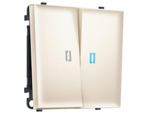 MS244020 MS244020 Комплект механизма 2-кл выключателя с подсветкой 10000K SIGMA Жемчужно-кремовый 10A-250V QUANT PRO (SP2440, PR115, G17B)