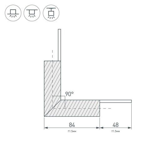 Внутренний угол в сборе, для соединения 2-х профилей PLS-LOCK-H25 Arlight 026135