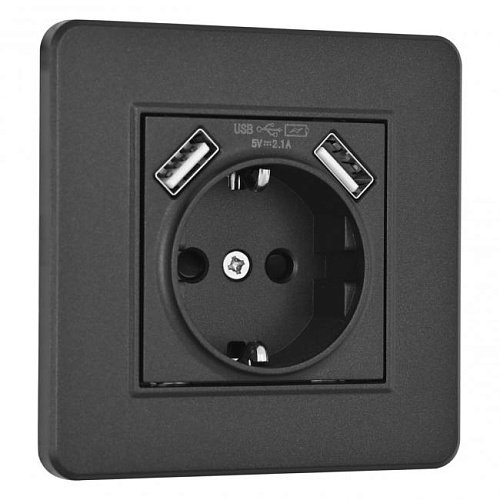 SET16-1-47-1 black Розетка Arte Milano Set16-1 SET16-1-47-1 black