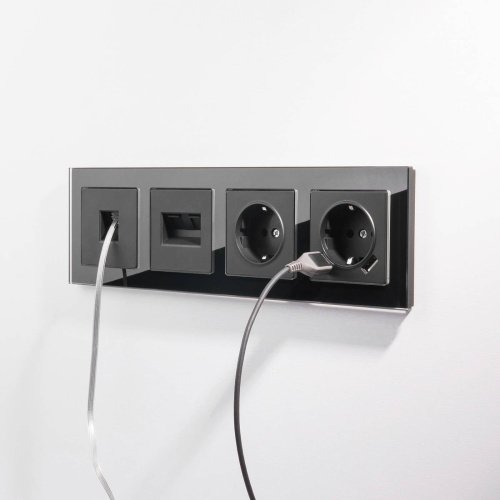 W1182208/ Розетка двойная Ethernet RJ-45 (черный матовый) Розетка Werkel W1182208/ Розетка двойная Ethernet RJ-45 (черный матовый)