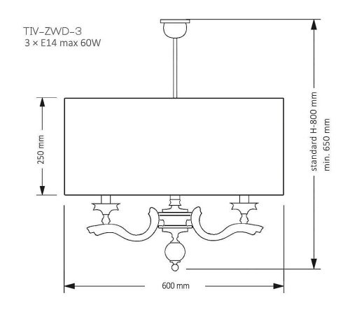 Люстра на штанге Kutek Tivoli TIV-ZWD-3(N)