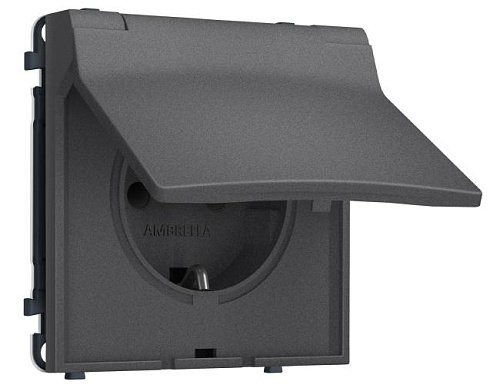 MS658010 MS658010 Комплект механизма электрической розетки SIGMA Антрацит серый 50Hz 2P+E с/з с/ш и крышкой IP44 16A-250V QUANT PRO (SP6580, PR141)