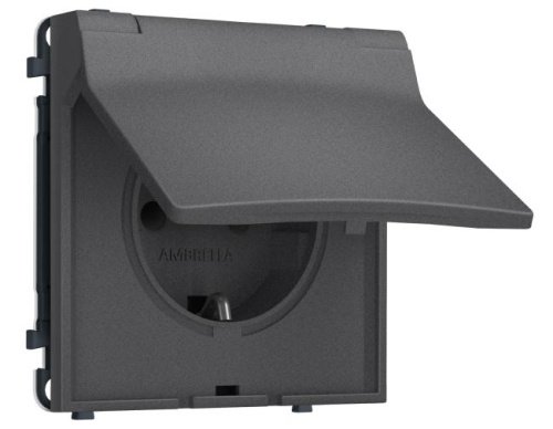 MS658010 MS658010 Комплект механизма электрической розетки SIGMA Антрацит серый 50Hz 2P+E с/з с/ш и крышкой IP44 16A-250V QUANT PRO (SP6580, PR141)