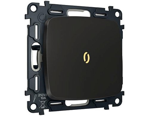 MO802050 MO802050 Комплект механизма 1-кл выключателя с самовозвратом с подсветкой 3200K OMEGA Черный матовый QUANT (OP8020, VM113, G11Y)