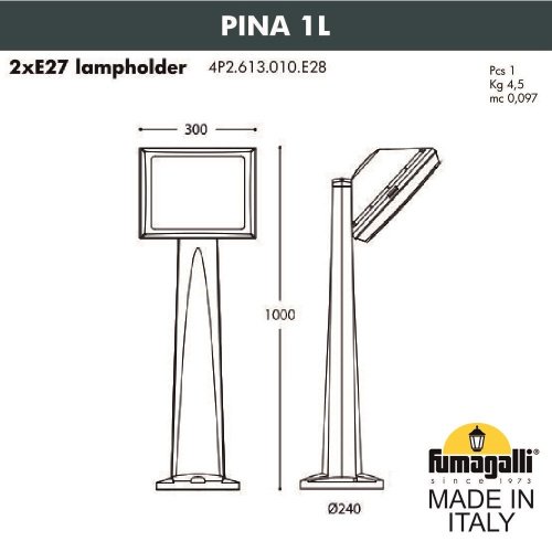 4P2.613.010.WYF1R Уличный наземный светильник Fumagalli Guizeppe 4P2.613.010.WYF1R