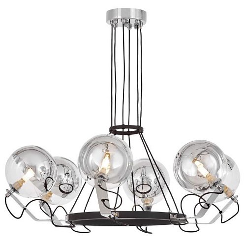 LDP 9110-6 BK+CHR Подвесная люстра Lumina Deco Marseo LDP 9110-6 BK+CHR