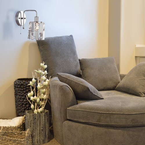 10101/1 хром/прозрачный хрусталь Strotskis Настенное бра Eurosvet Scoppio 10101/1 хром/прозрачный хрусталь Strotskis