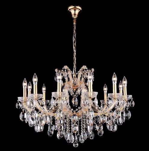 HOLLYWOOD SP12 GOLD Подвесная хрустальная люстра Hollywood Crystal Lux HOLLYWOOD SP12 GOLD