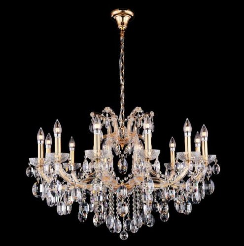 HOLLYWOOD SP12 GOLD Подвесная хрустальная люстра Hollywood Crystal Lux HOLLYWOOD SP12 GOLD