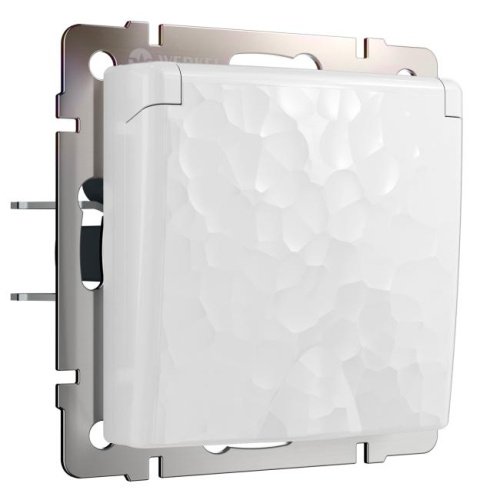 Розетка Werkel W1271201/ Розетка влагозащ. с зазем. с защит. крышкой и шторками (hammer белый)
