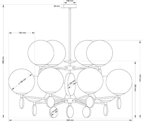 Люстра на штанге Kutek Dimaro DIM-ZW-8+4(Z)