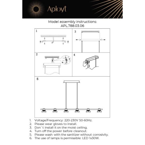 Светильник подвесной Aployt Rezeda APL.788.03.06