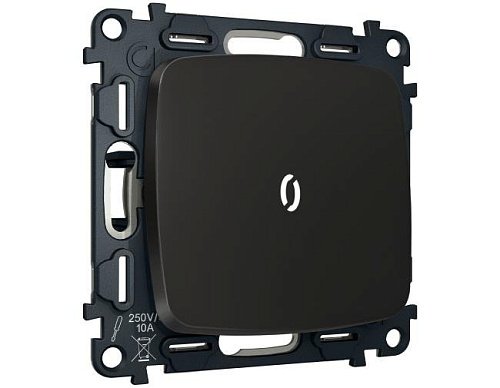MO802055 MO802055 Комплект механизма 1-кл выключателя с самовозвратом с подсветкой 5600K OMEGA Черный матовый QUANT (OP8020, VM113, G14W)