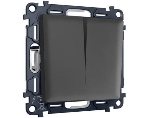 MA903050 MA903050 Комплект механизма 2-кл выключателя с самовозвратом ALFA Графит Мягкое касание QUANT (AP9030, VM129)