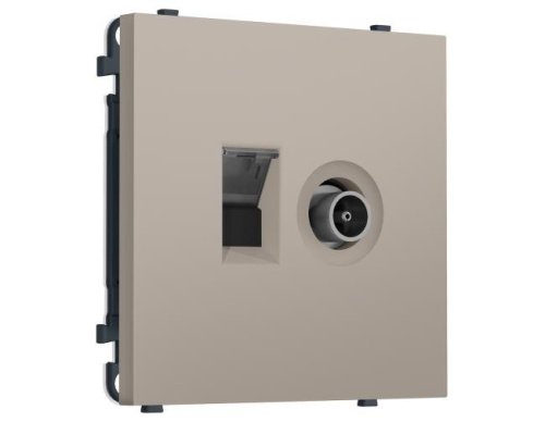 MS372510 MS372510 Комплект механизма розетки компьютерной + TV оконечной SIGMA Серо-бежевый матовый RJ-45 CAT6/50-870MHz 1dB с/ш QUANT PRO (SP3725, PR195)