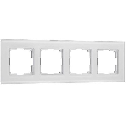 W0043101/ Рамка на 4 поста Senso (белый, стекло soft-touch) Рамка Werkel W0043101/ Рамка на 4 поста Senso (белый, стекло soft-touch)