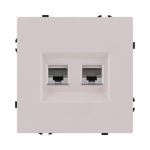 Розетка двойная Ethernet RJ45 Cat.6, кашемир матовый Kollinger Eclipse EC-018CM