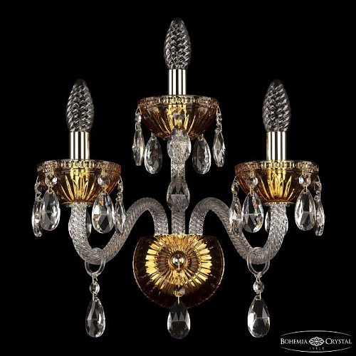 Настенное бра Bohemia 5417 5417B/2+1/165 G Amber/M-1G