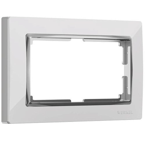 W0081901/ Рамка для двойной розетки Snabb (белый/хром) Рамка Werkel W0081901/ Рамка для двойной розетки Snabb (белый/хром)