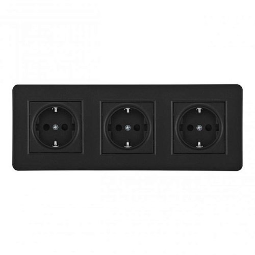 SET16-3-40-1x3 black Розетка Arte Milano Set16-3 SET16-3-40-1x3 black