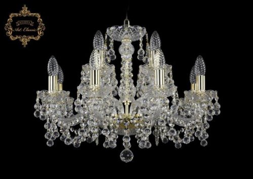 Подвесная хрустальная люстра 11.26 Art Classic 11.26.8+4.200.Gd.B