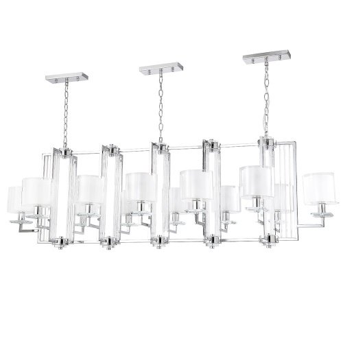 NICOLAS SP12 L1600 NICKEL/WHITE Подвесная люстра Crystal Lux Nicolas NICOLAS SP12 L1600 NICKEL/WHITE