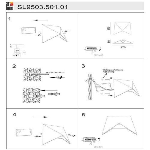 Уличный настенный светильник ST Luce Canneto SL9503.501.01