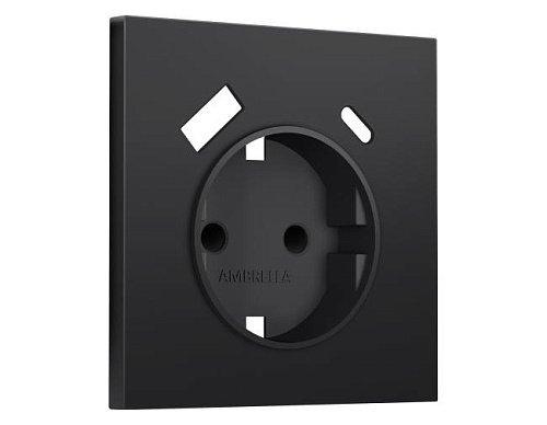 SP8100 Лицевая панель SIGMA (Черный матовый) для электрической розетки с/з со шторками 2USB A+C QUANT PRO