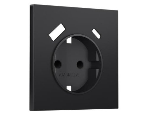 SP8100 SP8100 Лицевая панель SIGMA (Черный матовый) для электрической розетки с/з со шторками 2USB A+C QUANT PRO