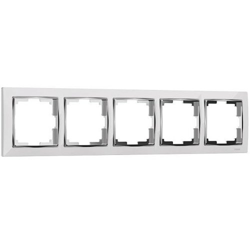 W0051901/ Рамка на 5 постов Snabb (белый/хром) Рамка Werkel W0051901/ Рамка на 5 постов Snabb (белый/хром)