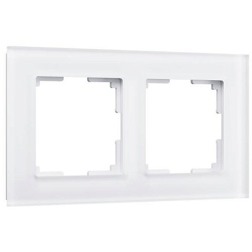 Рамка Werkel W0021105/ Рамка на 2 поста Favorit (белый матовый,стекло)
