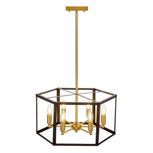Люстра на штанге Lumina Deco Lorton LDP 1142-6 BK+MD