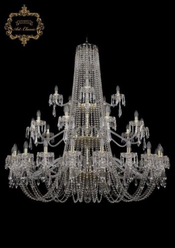 11.23.20+10+5.530.3d.Gd.Dr Подвесная хрустальная люстра 11.23 Art Classic 11.23.20+10+5.530.3d.Gd.Dr