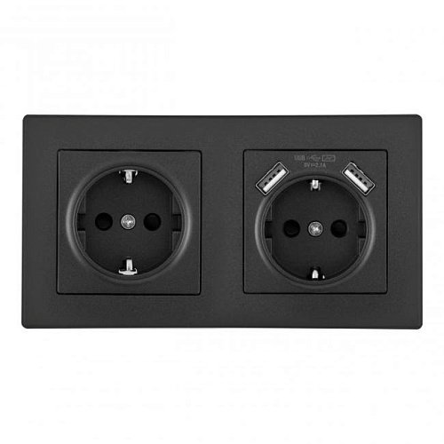 SET06-2-47-1-40-1 black Розетка Arte Milano Set06-2 SET06-2-47-1-40-1 black