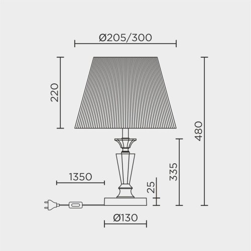 ML.5507.01TL CR Настольная лампа ML Modelux ML.5507.01TL CR