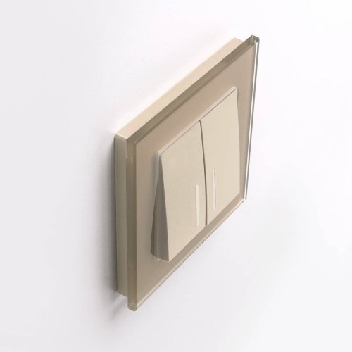 W1120111/ Выключатель двухклавишный с подсветкой (шампань) Выключатель Werkel W1120111/ Выключатель двухклавишный с подсветкой (шампань)