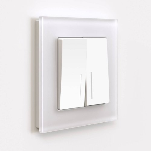 W1120161/ Выключатель двухклавишный с подсветкой (белый матовый) Выключатель Werkel W1120161/ Выключатель двухклавишный с подсветкой (белый матовый)