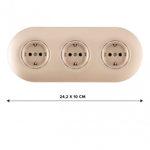 SET08-3-40-1x3 shampan Розетка Arte Milano Set08-3 SET08-3-40-1x3 shampan