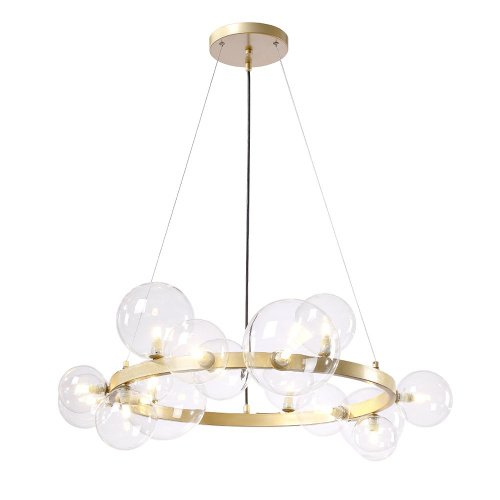 Подвесная люстра Crystal Lux Agata AGATA SP15 V2 GOLD/TRANSPARENTE