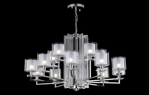 NICOLAS SP-PL10+5 NICKEL/WHITE Подвесная люстра Crystal Lux Nicolas NICOLAS SP-PL10+5 NICKEL/WHITE