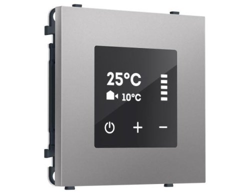 MS505910 MS505910 Комплект механизма терморегулятора сенсорного с датчиком для теплого пола SIGMA Сталь матовый AC 3500W 16A-250V QUANT PRO (SP5059, PR1387)