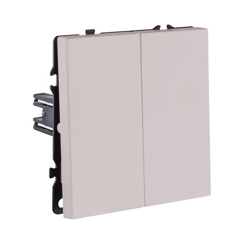 EC-025CM Выключатель кнопочный 2-клавишный 10А/250В, кашемир матовый Kollinger Eclipse EC-025CM