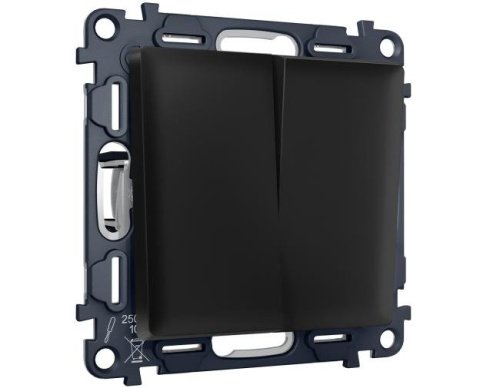 MA803050 MA803050 Комплект механизма 2-кл выключателя с самовозвратом ALFA Черный матовый QUANT (AP8030, VM129)