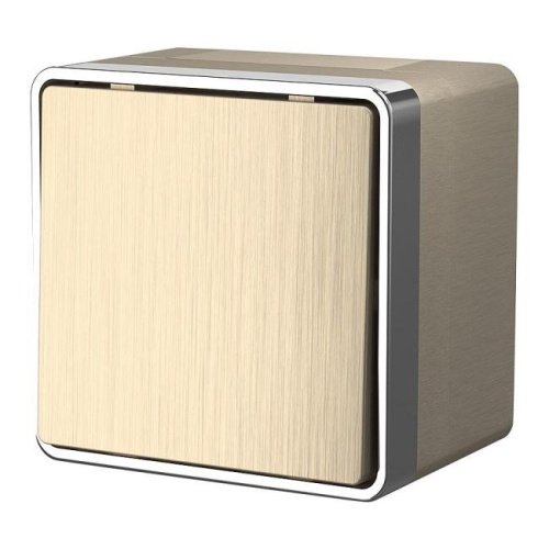 Выключатель Werkel W5010210/ Выключатель одноклавишный влагозащищенный Gallant (шампань рифленый)