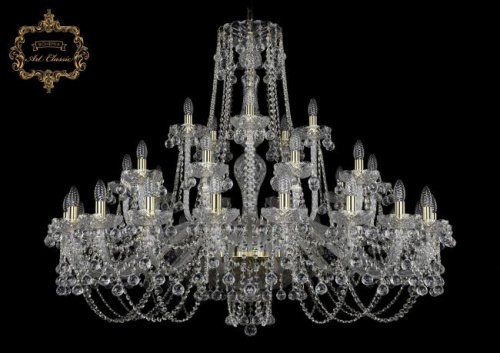 11.26.20+10+5.460.Gd.B Подвесная хрустальная люстра 11.26 Art Classic 11.26.20+10+5.460.Gd.B