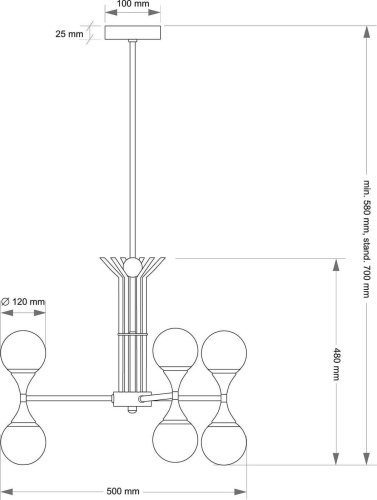 Люстра на штанге Kutek Bari BAR-ZW-3(Z)