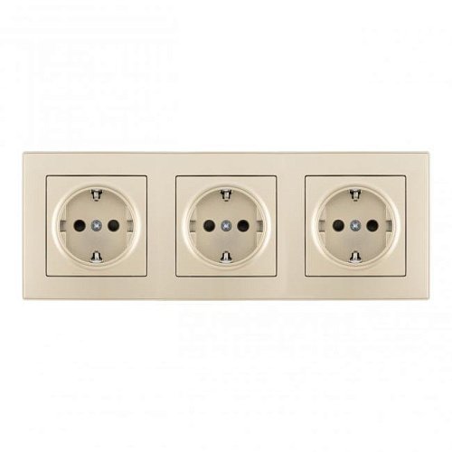 SET06-3-40-1x3 shampan Розетка Arte Milano Set06-3 SET06-3-40-1x3 shampan