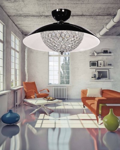 Потолочная светодиодная люстра Mezzaluna Lumina Deco LDC 1578-5 BK